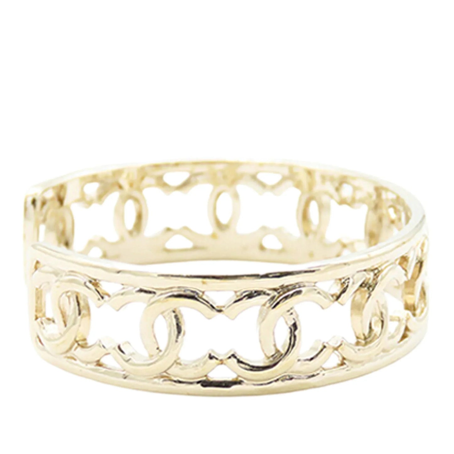 Gold Chanel Gold Plated Multiple CC Cuff Bracelet S