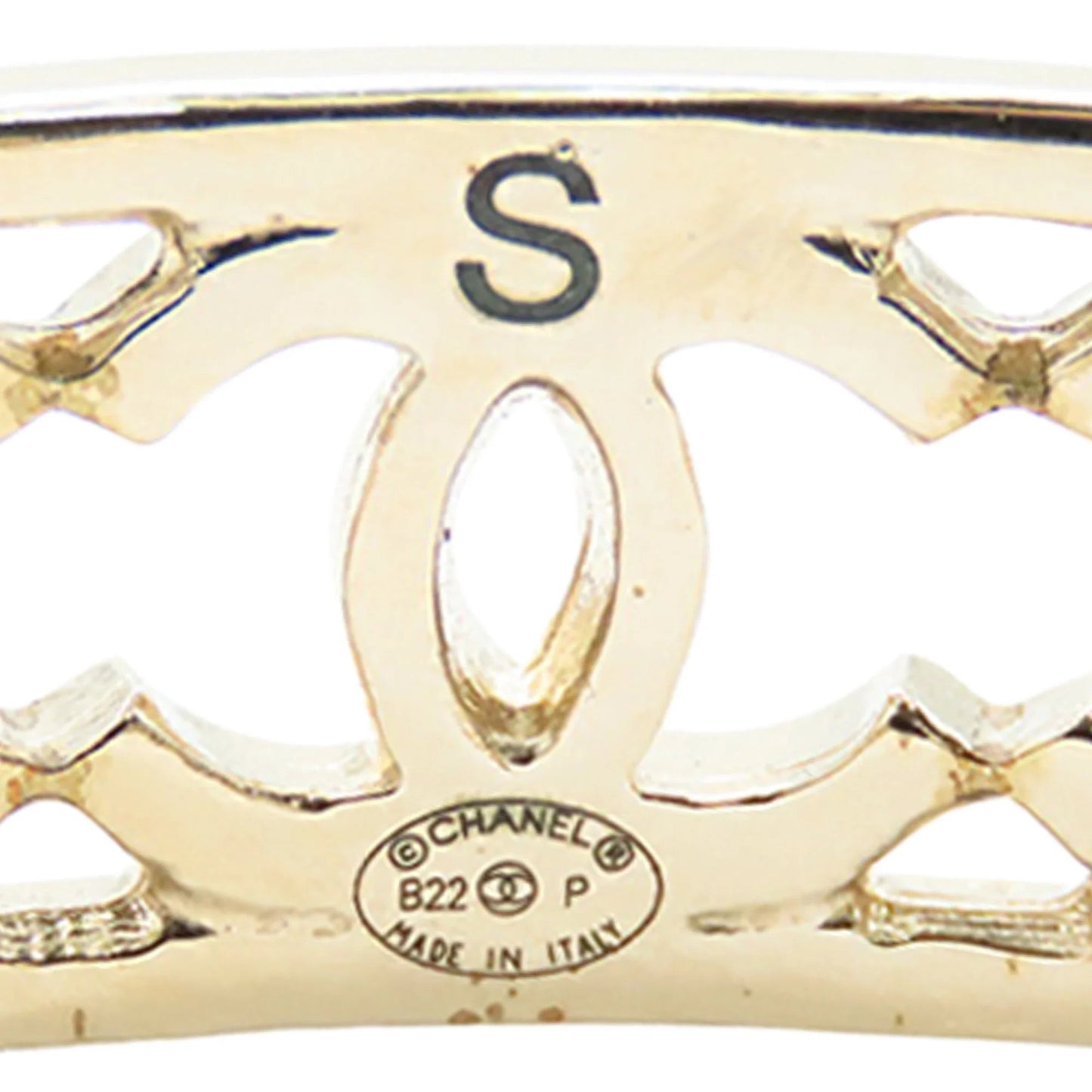 Gold Chanel Gold Plated Multiple CC Cuff Bracelet S