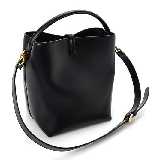 Saint Laurent Shiny Calfskin Le 37 Small Bucket Bag  Black