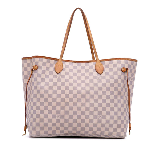 White Louis Vuitton Damier Azur Neverfull GM Tote Bag