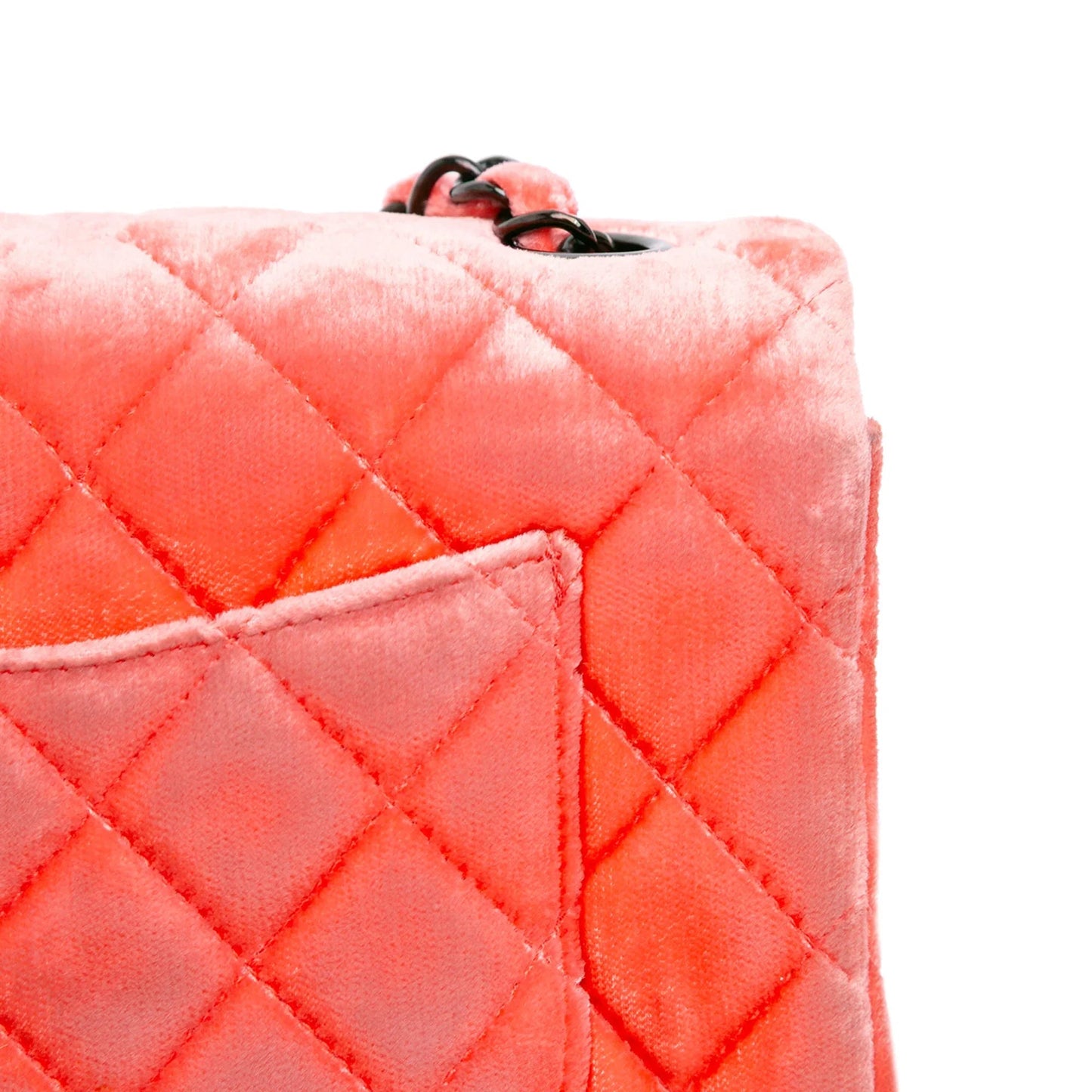 Orange Chanel Mini Rectangular Classic Velvet Single Flap Crossbody Bag