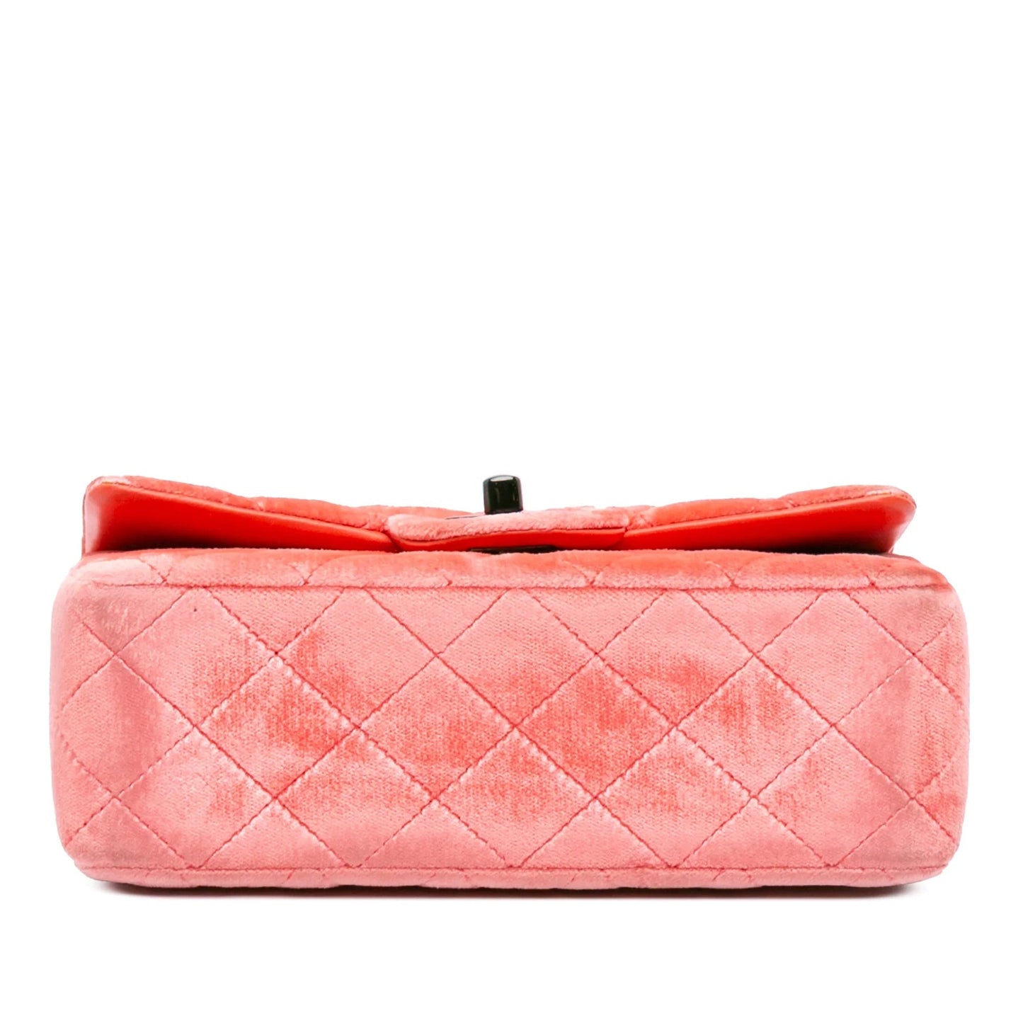 Orange Chanel Mini Rectangular Classic Velvet Single Flap Crossbody Bag