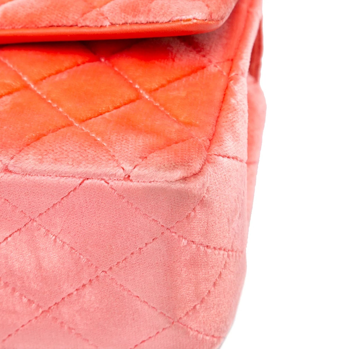 Orange Chanel Mini Rectangular Classic Velvet Single Flap Crossbody Bag