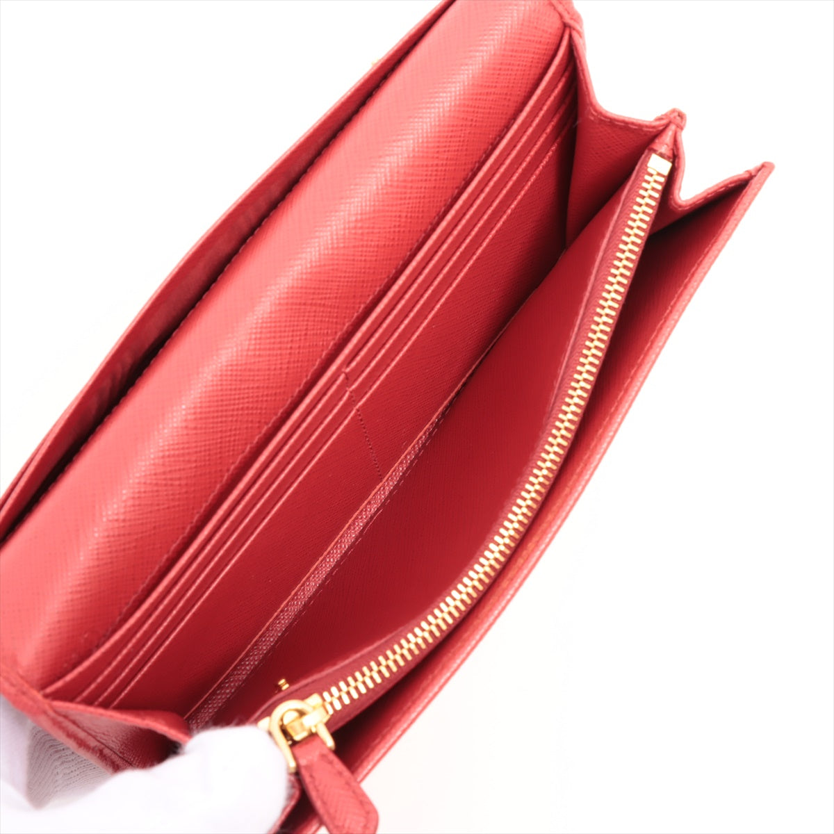 Prada Fuoco Large Saffiano Metal Leather Wallet [Clearance Sale]