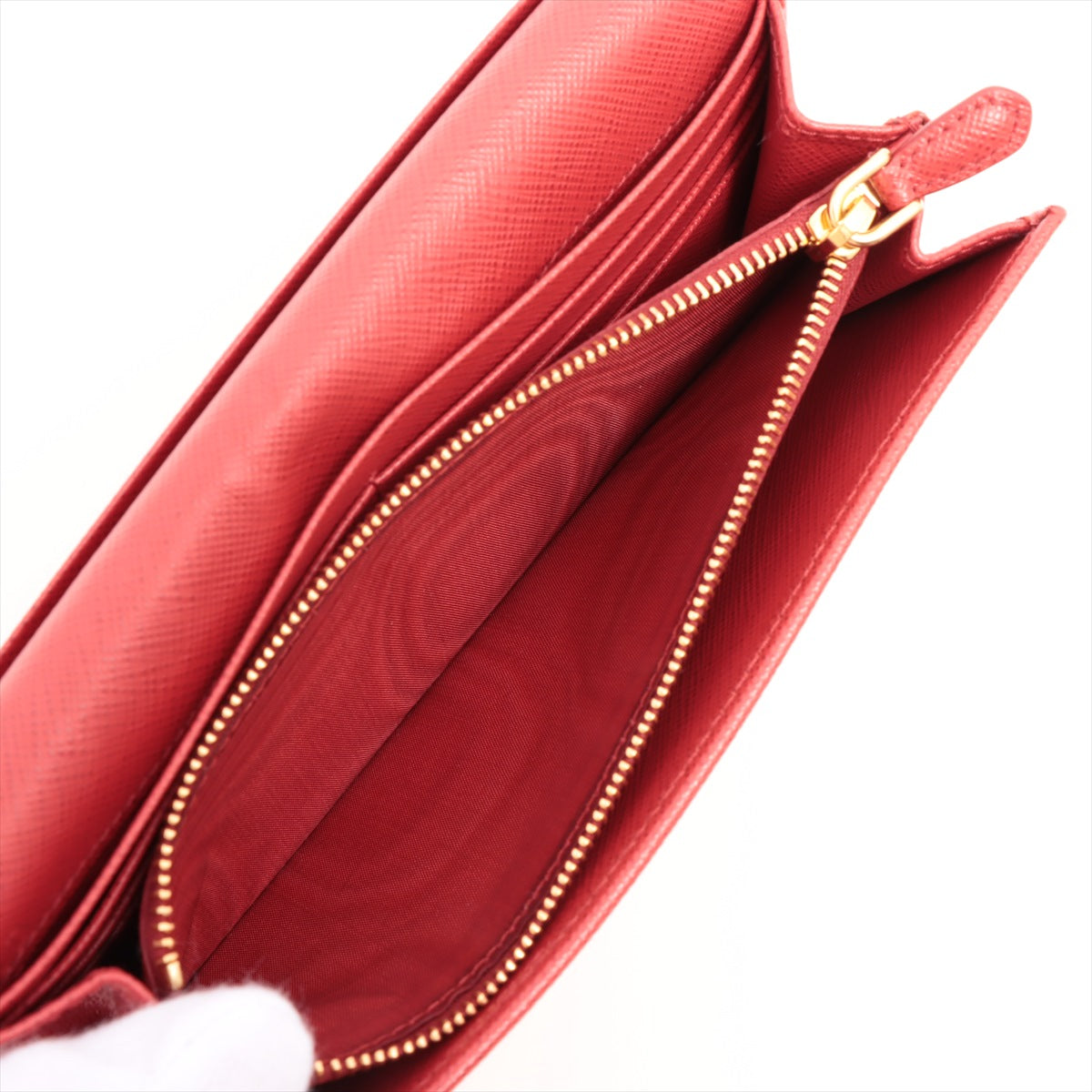 Prada Fuoco Large Saffiano Metal Leather Wallet [Clearance Sale]