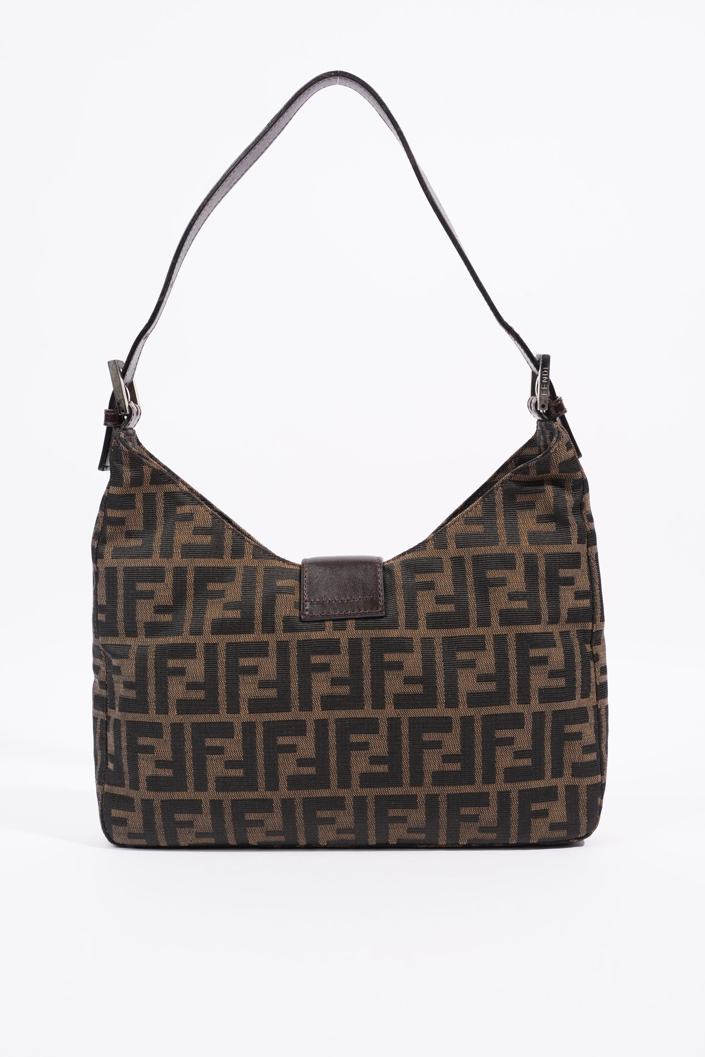 Fendi FF Shoulder Bag Brown Zucca Canvas