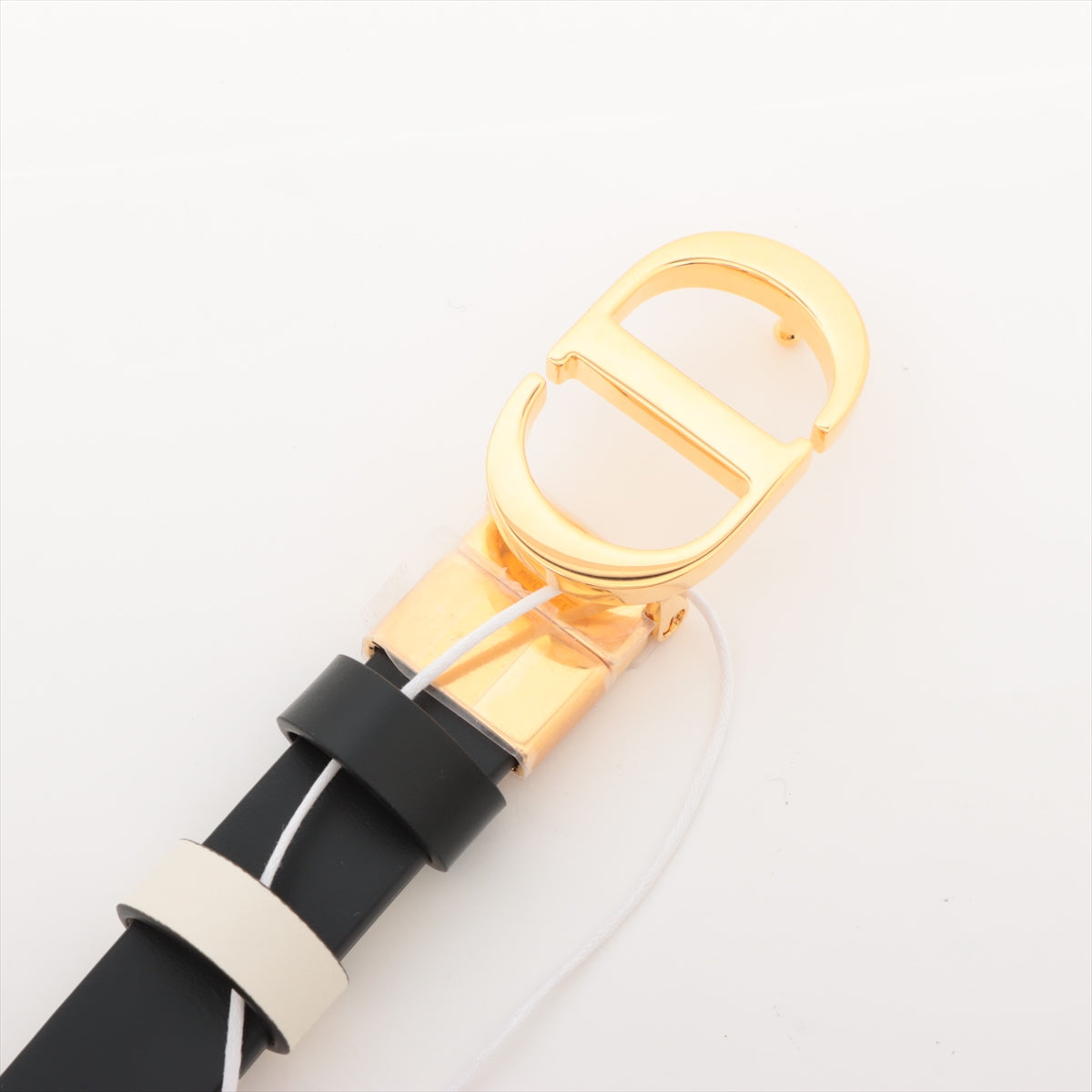 Christian Dior Black Leather 30 Montaigne Reversible Thin Belt [Clearance Sale]