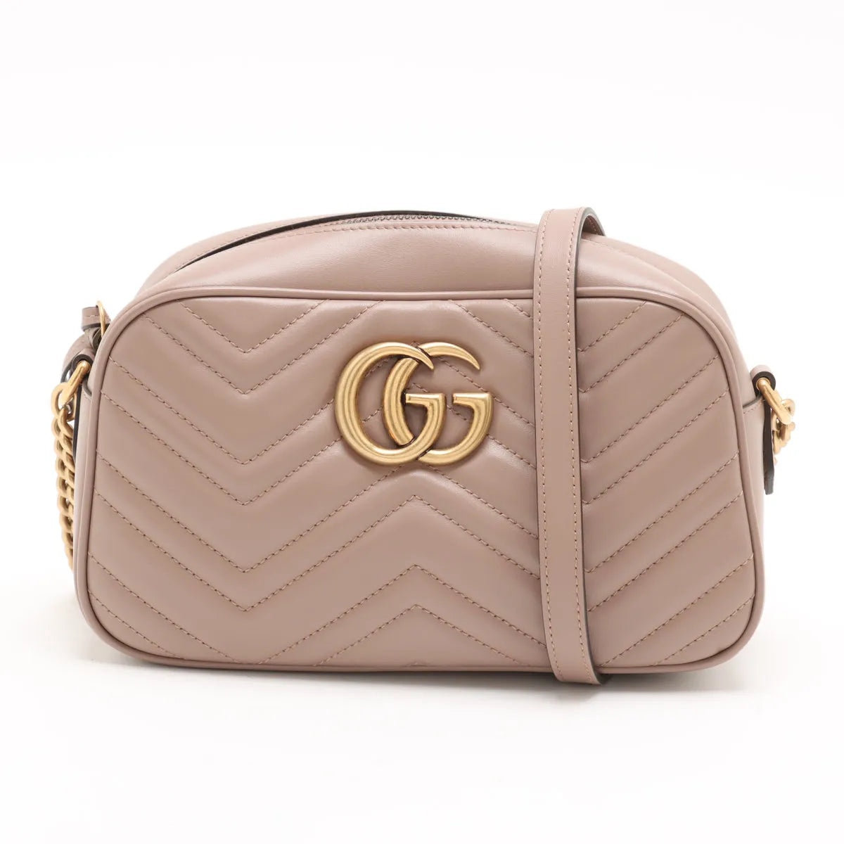 Gucci Beige Leather GG Marmont Small Shoulder Bag [Clearance Sale]