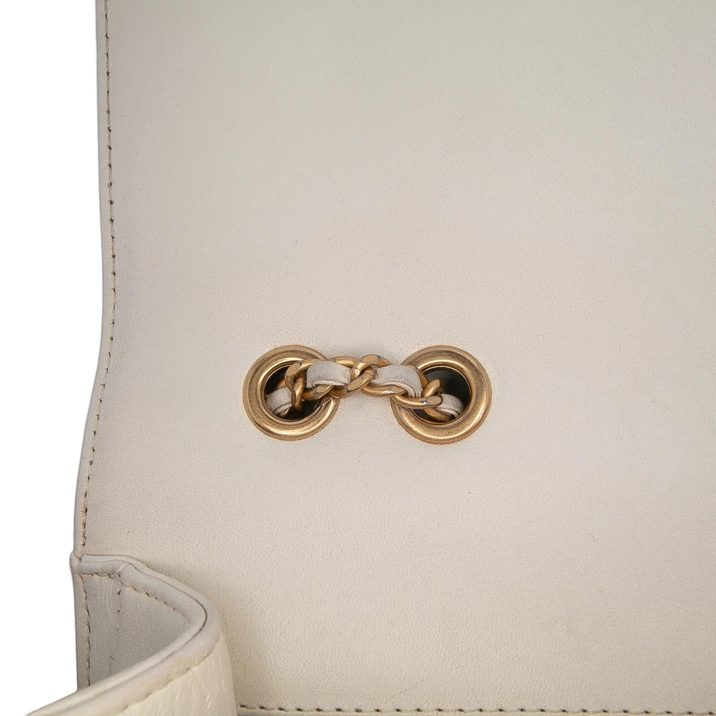 White Chanel Medium Quilted Calfskin Octagon CC Clasp Flap Crossbody Bag