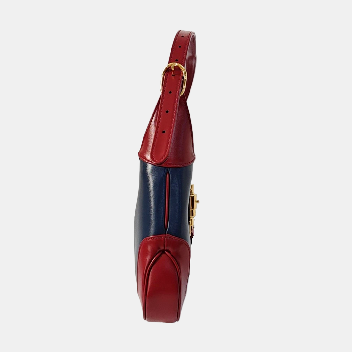 Gucci Jackie 1961 Small Navy and Burgundy Leather Crossbody Bag