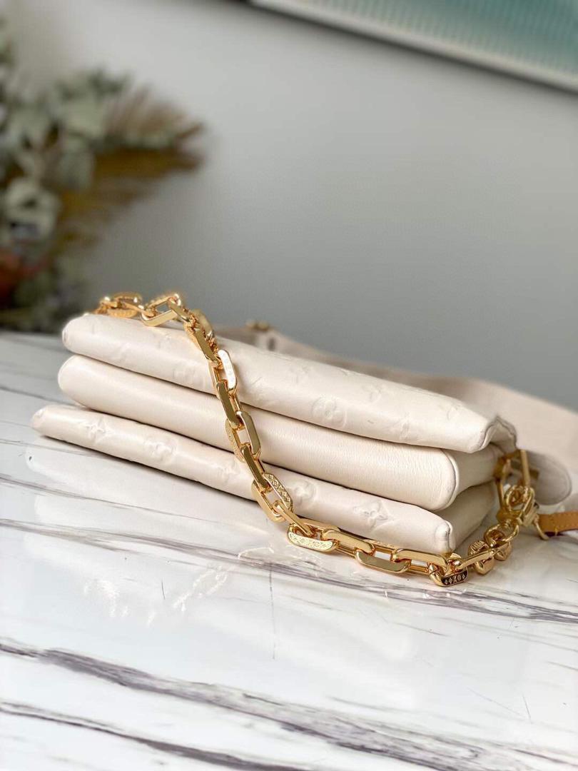 Top Quality Coussin PM Monogram-Embossed Puffy Cream For Women,  Shoulder And Crossbody Bags 10.2in/26cm Top Quality M57793