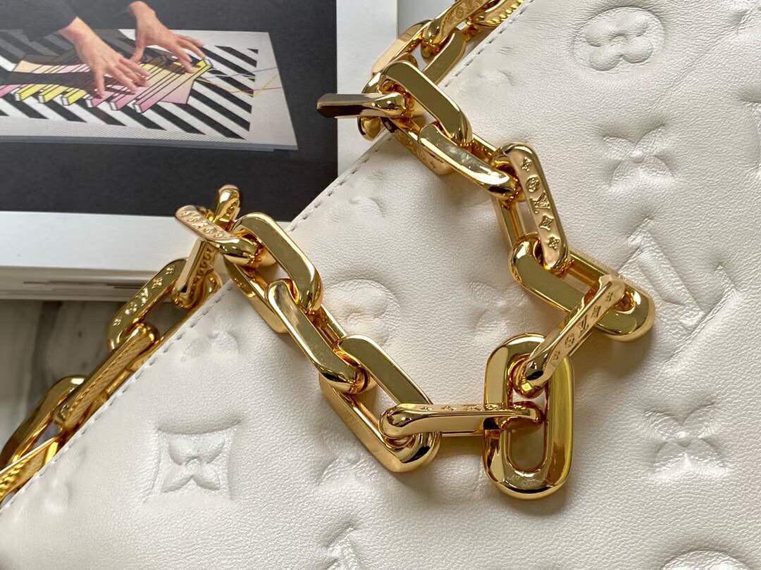 Top Quality Coussin PM Monogram-Embossed Puffy Cream For Women,  Shoulder And Crossbody Bags 10.2in/26cm Top Quality M57793