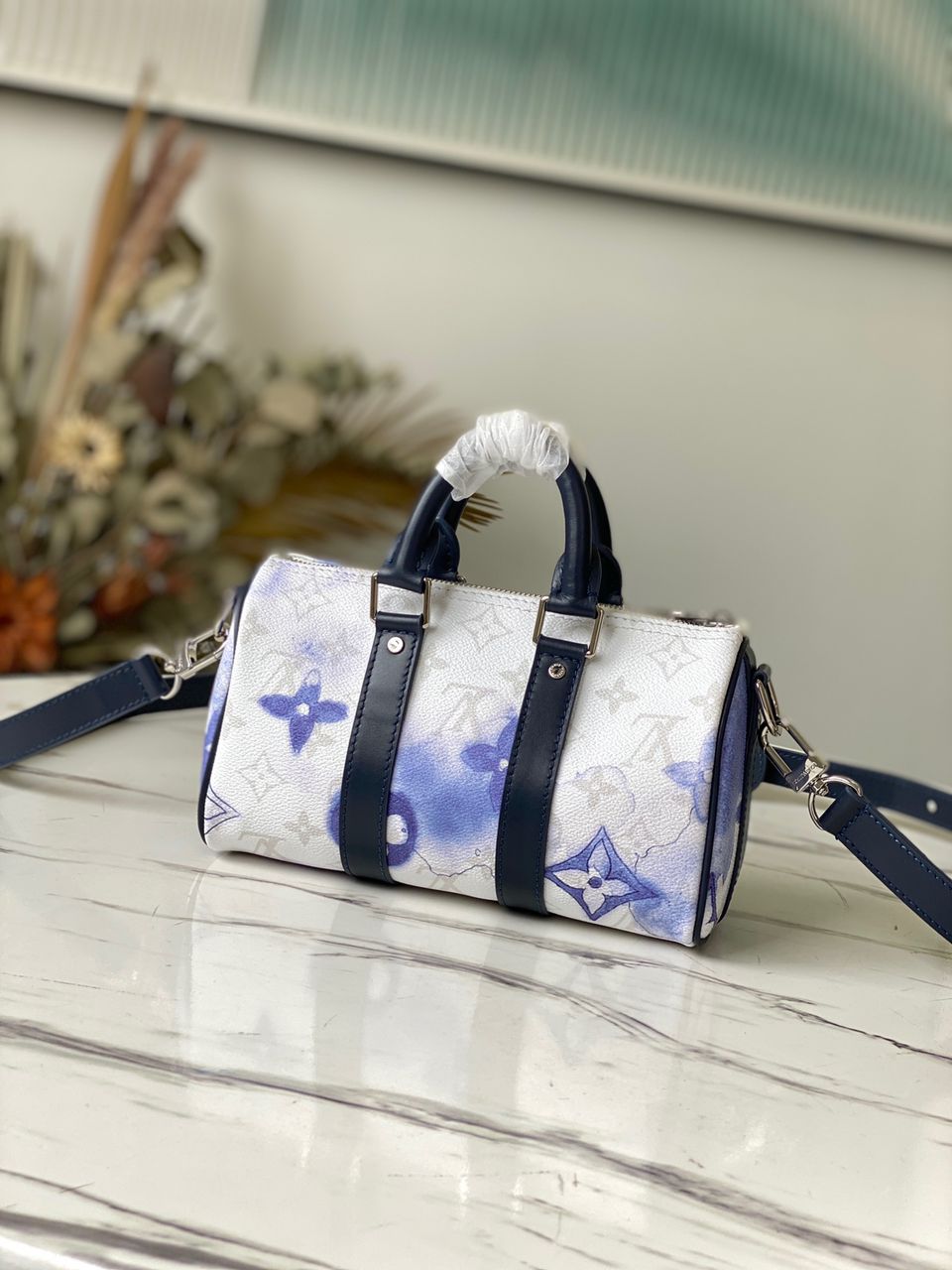 Top Quality Keepall XS Monogram Watercolor Blue Canvas By Virgil Abloh For Men, Bags, Shoulder And Crossbody Bags 8.3in/21cm Top Quality M45761