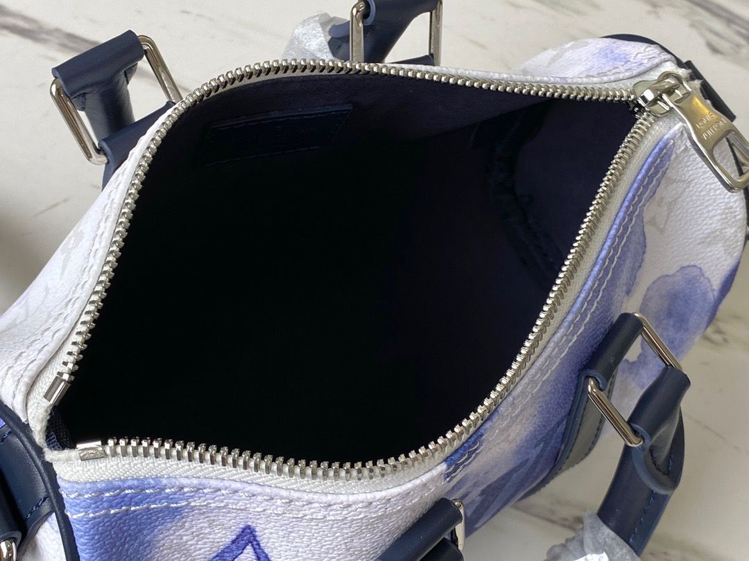 Top Quality Keepall XS Monogram Watercolor Blue Canvas By Virgil Abloh For Men, Bags, Shoulder And Crossbody Bags 8.3in/21cm Top Quality M45761