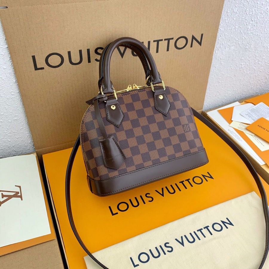 Top Quality Alma BB Damier Ebene Canvas For Women, Womens Handbags, Shoulder And Crossbody Bags 9.3in/23.5cm Top Quality N41221