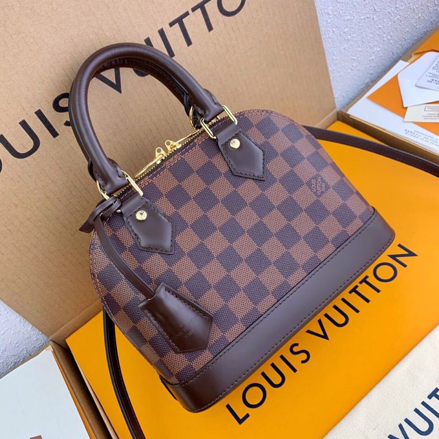 Top Quality Alma BB Damier Ebene Canvas For Women, Womens Handbags, Shoulder And Crossbody Bags 9.3in/23.5cm Top Quality N41221