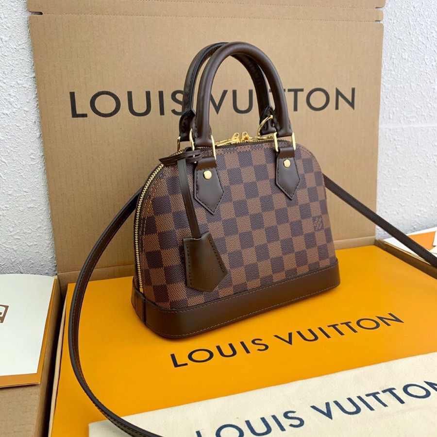 Top Quality Alma BB Damier Ebene Canvas For Women, Womens Handbags, Shoulder And Crossbody Bags 9.3in/23.5cm Top Quality N41221