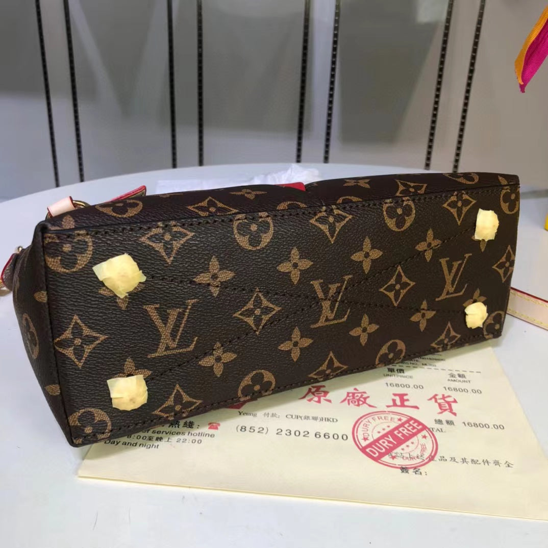 Top Quality V Tote BB Monogram Canvas Cerise Red For Women, WoBags, Shoulder And Crossbody Bags 10.6in/27cm Top Quality M43966