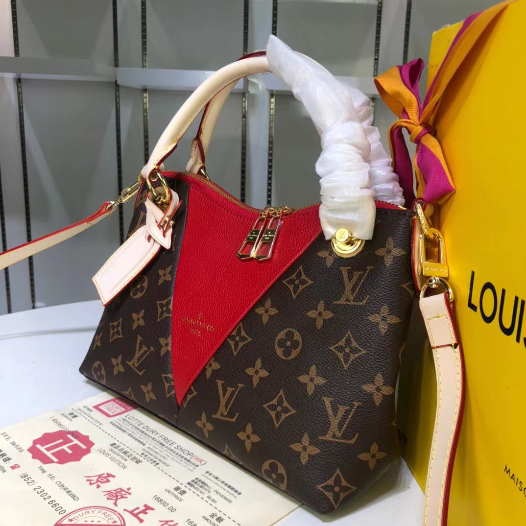 Top Quality V Tote BB Monogram Canvas Cerise Red For Women, WoBags, Shoulder And Crossbody Bags 10.6in/27cm Top Quality M43966