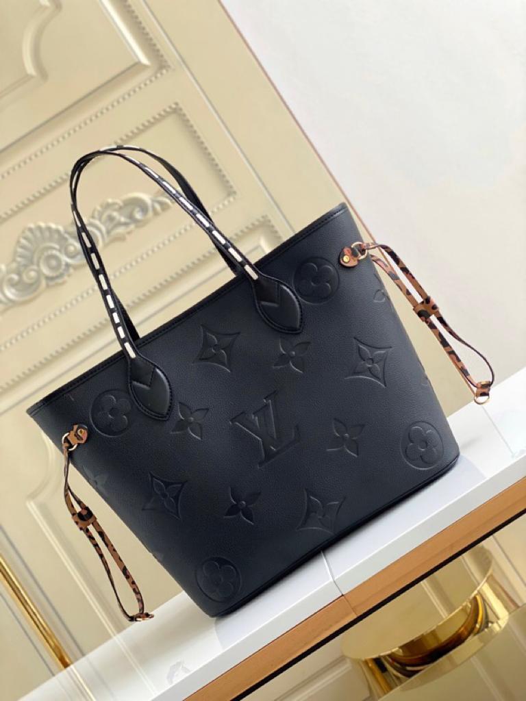 Top Quality Neverfull MM Tote Bag Wild At Heart Monogram Empreinte Black For Women,  Shoulder Bags 12.2in/31cm Top Quality M45856