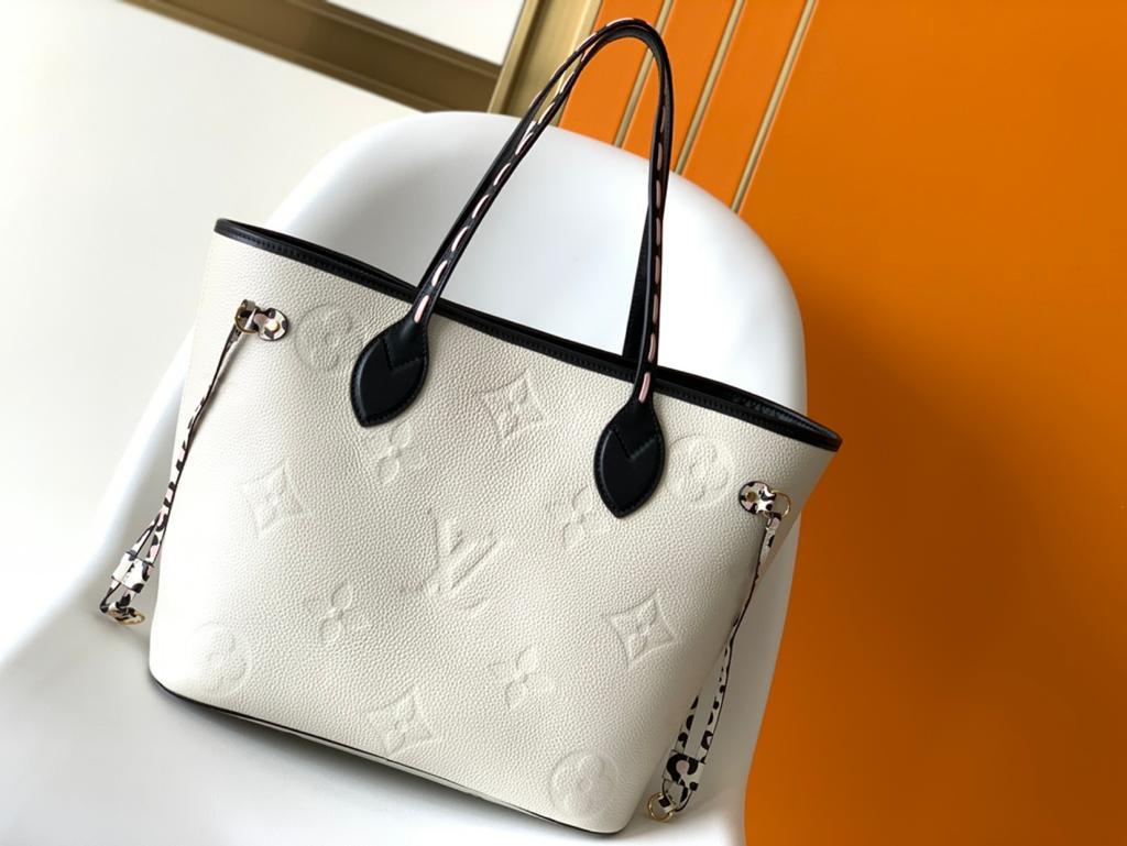 Top Quality Neverfull MM Tote Bag Wild At Heart Monogram Empreinte Cream For Women,  Shoulder Bags 12.2in/31cm Top Quality M58525