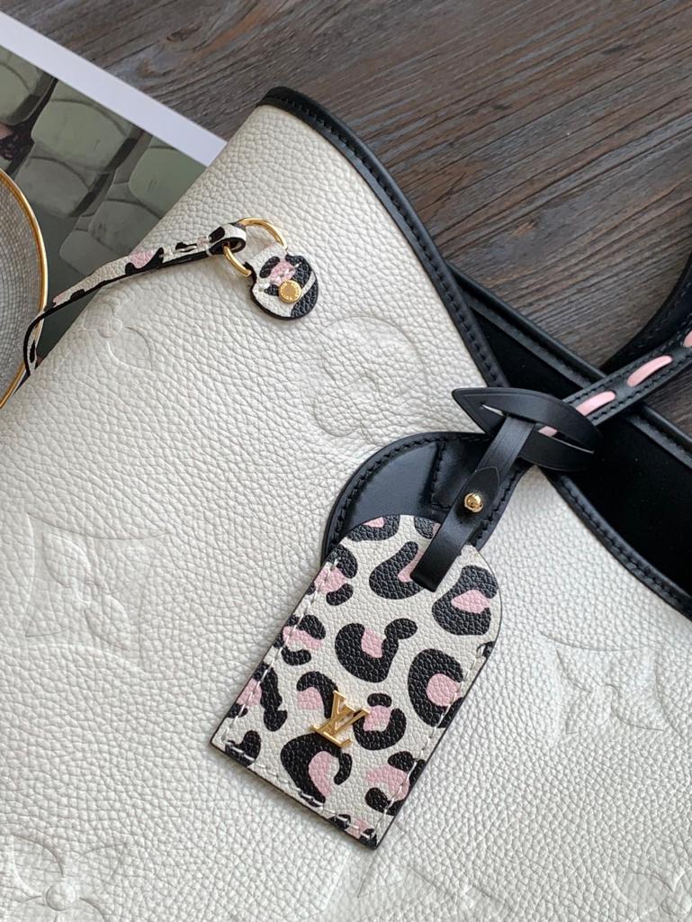 Top Quality Neverfull MM Tote Bag Wild At Heart Monogram Empreinte Cream For Women,  Shoulder Bags 12.2in/31cm Top Quality M58525