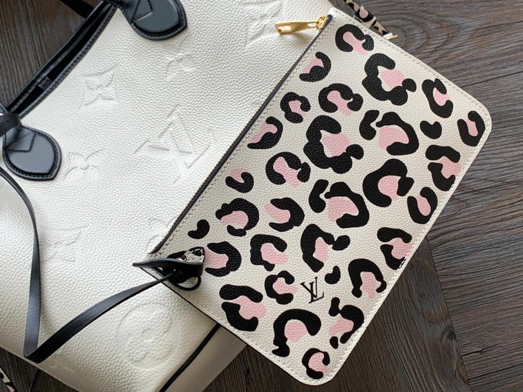 Top Quality Neverfull MM Tote Bag Wild At Heart Monogram Empreinte Cream For Women,  Shoulder Bags 12.2in/31cm Top Quality M58525