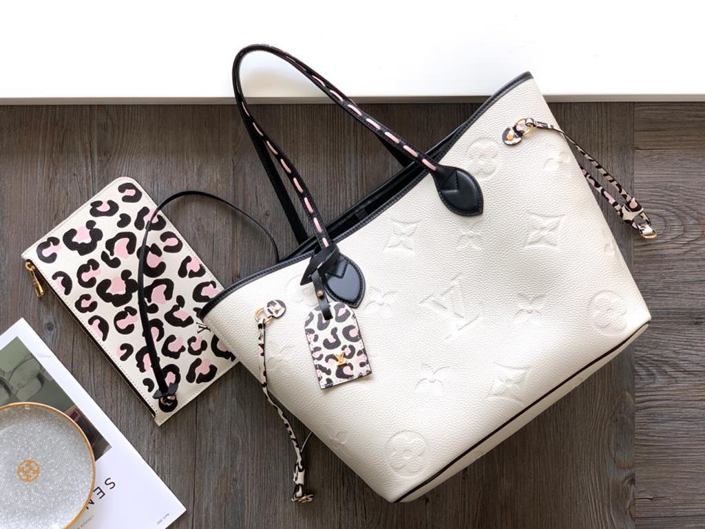 Top Quality Neverfull MM Tote Bag Wild At Heart Monogram Empreinte Cream For Women,  Shoulder Bags 12.2in/31cm Top Quality M58525