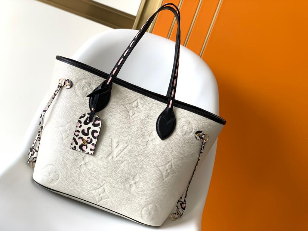 Top Quality Neverfull MM Tote Bag Wild At Heart Monogram Empreinte Cream For Women,  Shoulder Bags 12.2in/31cm Top Quality M58525