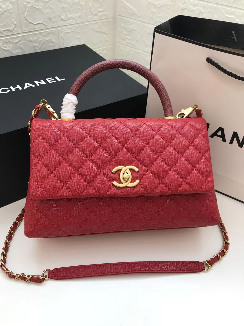 CHLLarge Top Qualityap Bag With Top Handle Red For Women Handbags, Shoulder And Crossbody Bags 11in/28cm A92991