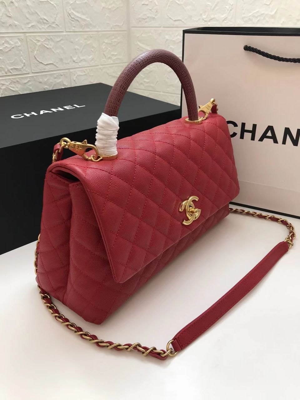 CHLLarge Top Qualityap Bag With Top Handle Red For Women Handbags, Shoulder And Crossbody Bags 11in/28cm A92991