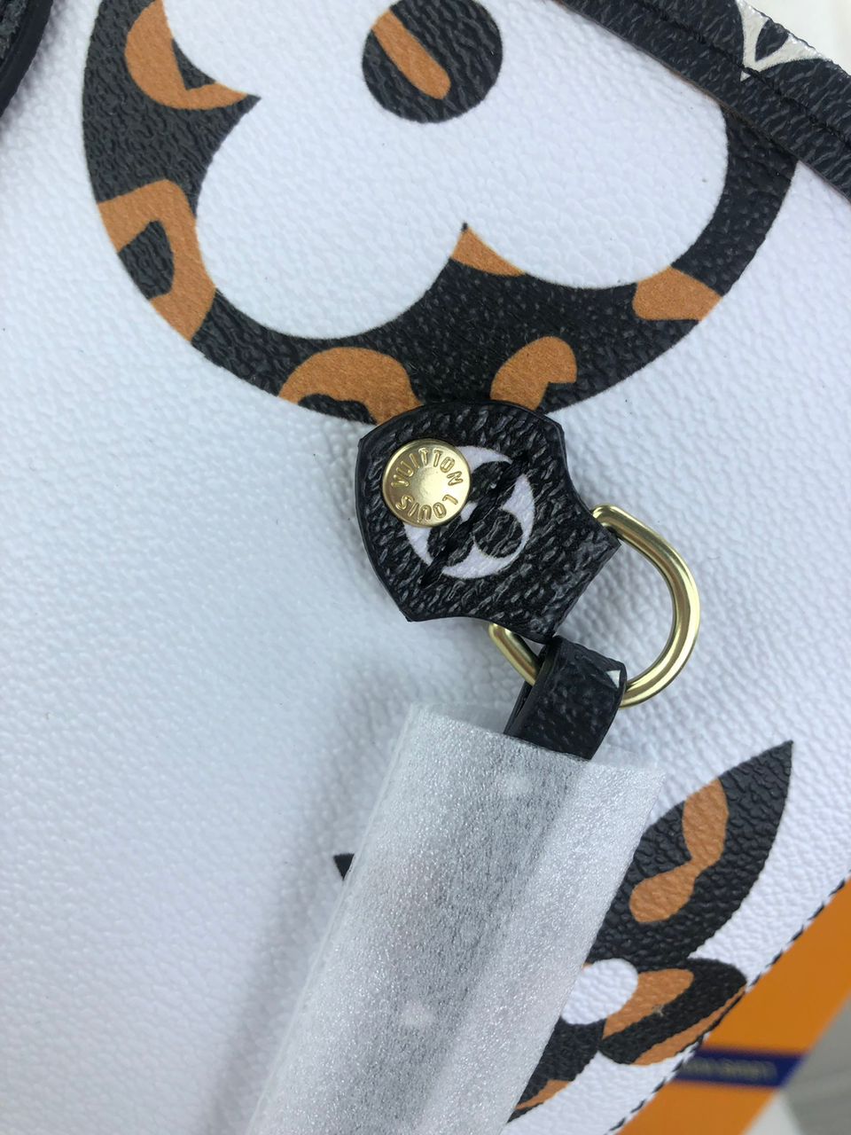 Top Quality Neverfull MM Tote Bag Monogram Jungle Canvas Black/Caramel For Women,  Shoulder Bags 12.2in/31cm Top Quality M44716