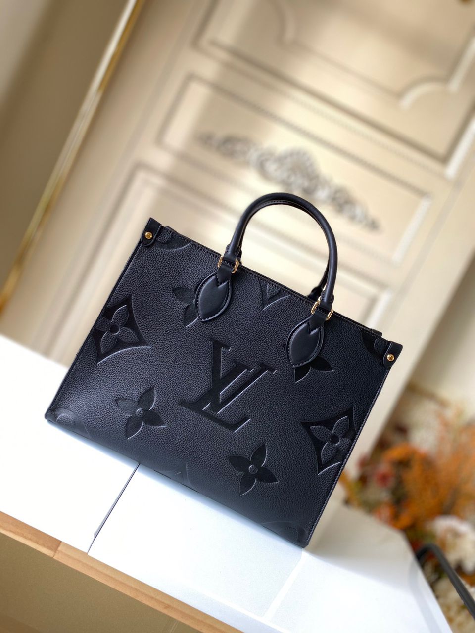 Top Quality Onthego MM Monogram Empreinte Tote Bag Black For Women 35cm Top Quality M45595