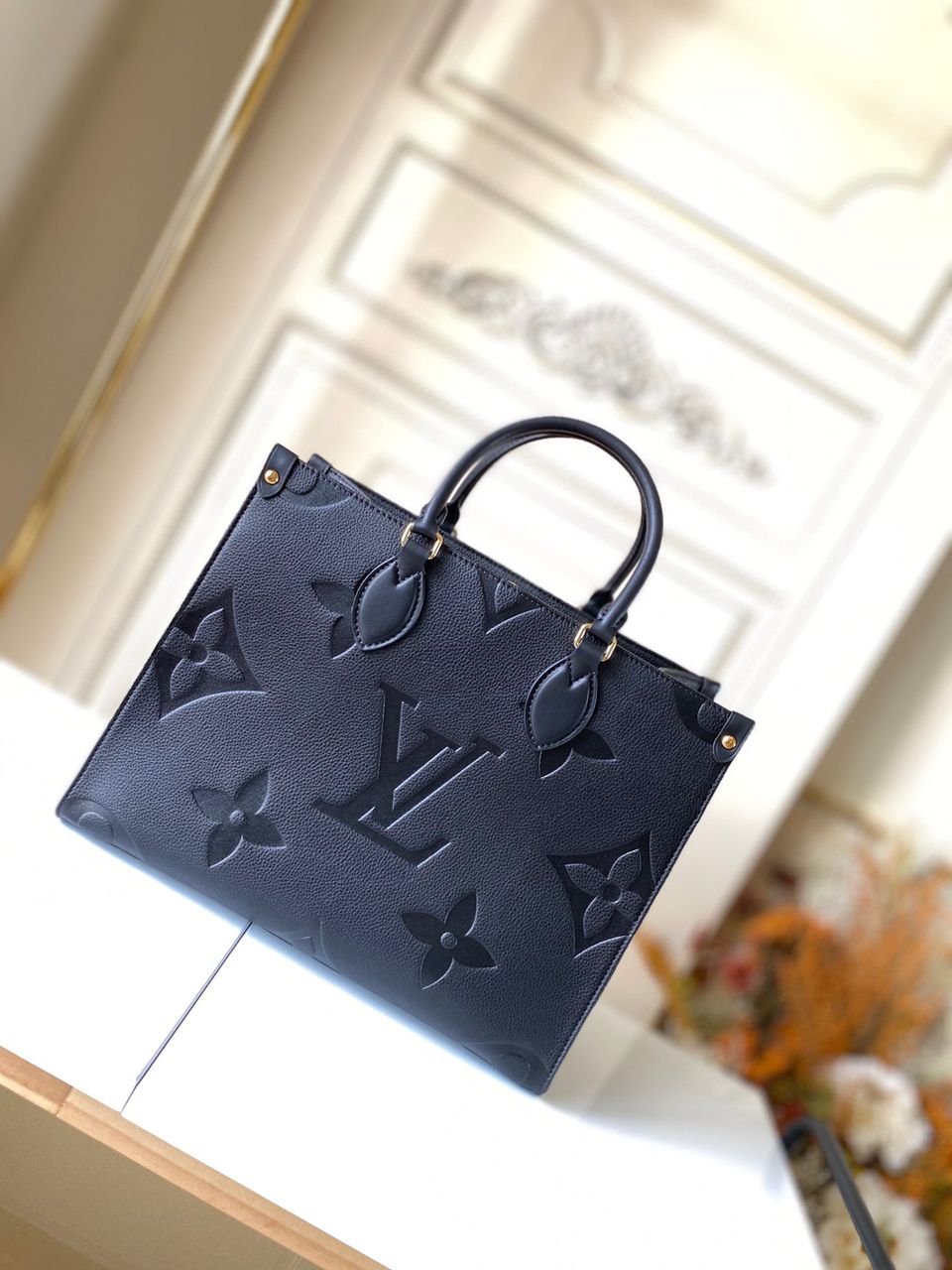 Top Quality Onthego MM Monogram Empreinte Tote Bag Black For Women 35cm Top Quality M45595