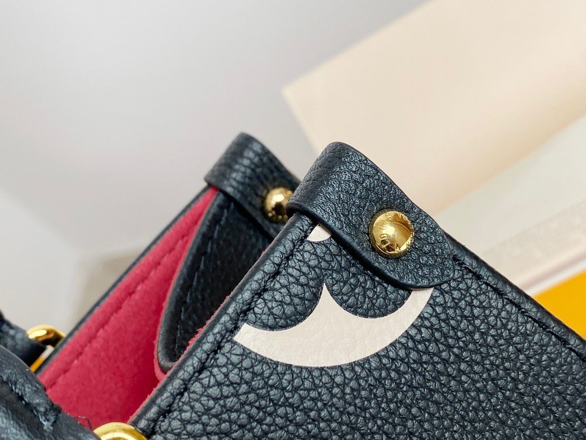 Top Quality OnTheGo PM Tote Bag Monogram Empreinte Black/Beige For Women, Womens Handbags, Shoulder And Crossbody Bags 9.8in/25cm Top Quality M45659