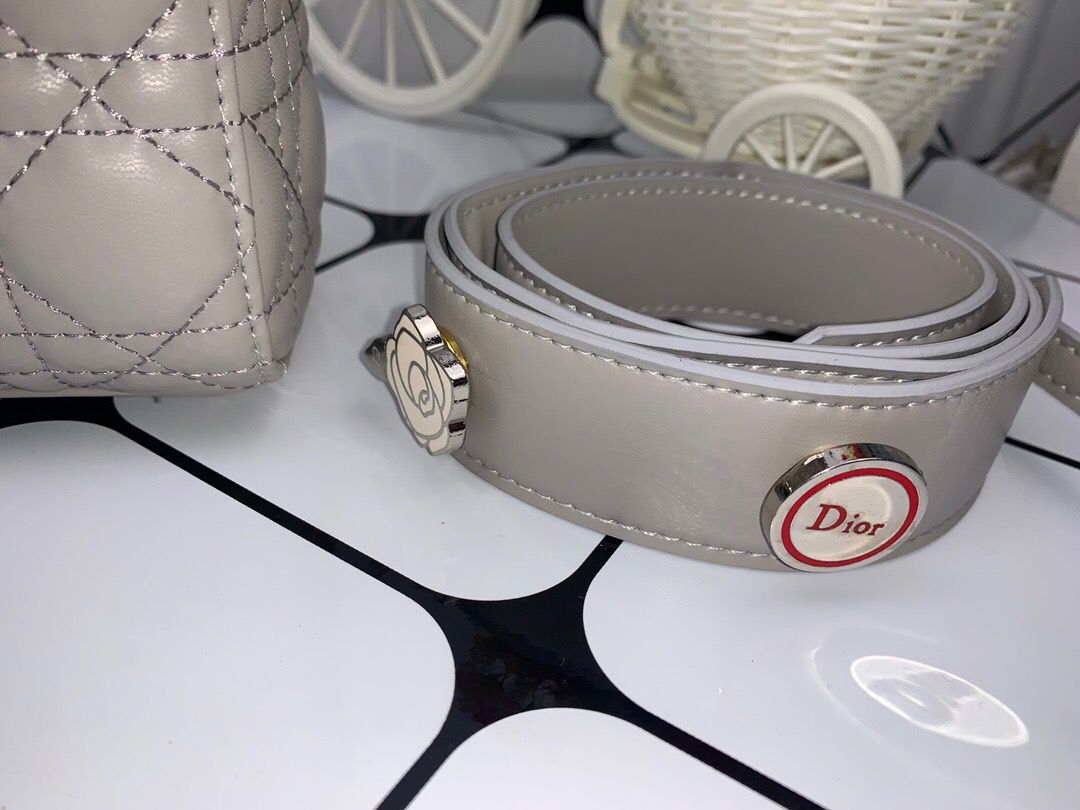 Top Quality Small Lady Bag Gold Toned Hardware, Dark Grey, For Women Womens Handbags, Crossbody Bags, 20cm CD