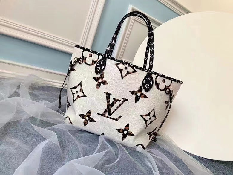 Top Quality Neverfull MM Tote Bag Ivoire Monogram Jungle Canvas For Women,  Shoulder Bags 12.2in/31cm Top Quality M44716