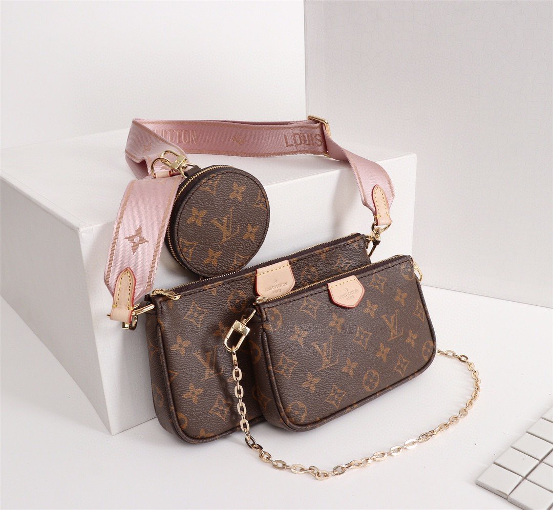 Top Quality Multi Pochette Accessoires Monogram Canvas Pink For Women,  Shoulder And Crossbody Bags 9.4in/24cm Top Quality M44840