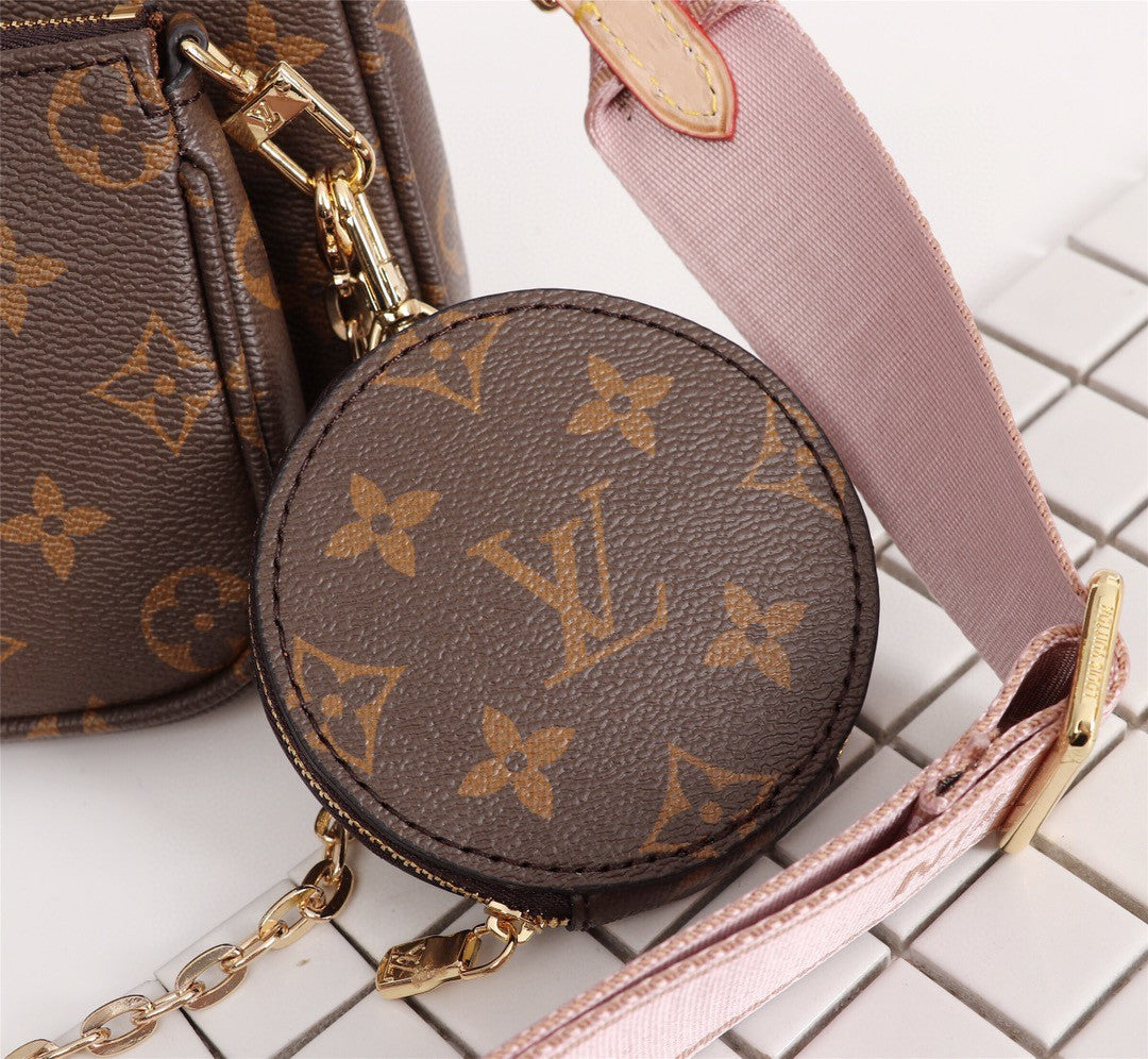 Top Quality Multi Pochette Accessoires Monogram Canvas Pink For Women,  Shoulder And Crossbody Bags 9.4in/24cm Top Quality M44840