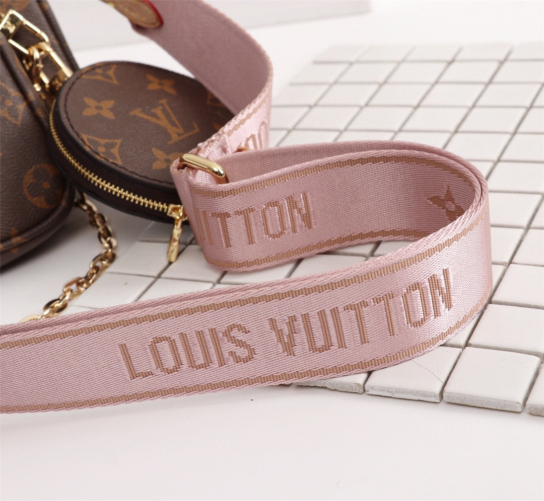 Top Quality Multi Pochette Accessoires Monogram Canvas Fall/Winter Collection M44840, Rose Clair