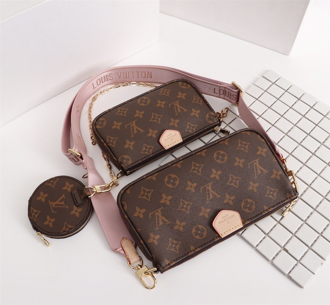 Top Quality Multi Pochette Accessoires Monogram Canvas Fall/Winter Collection M44840, Rose Clair