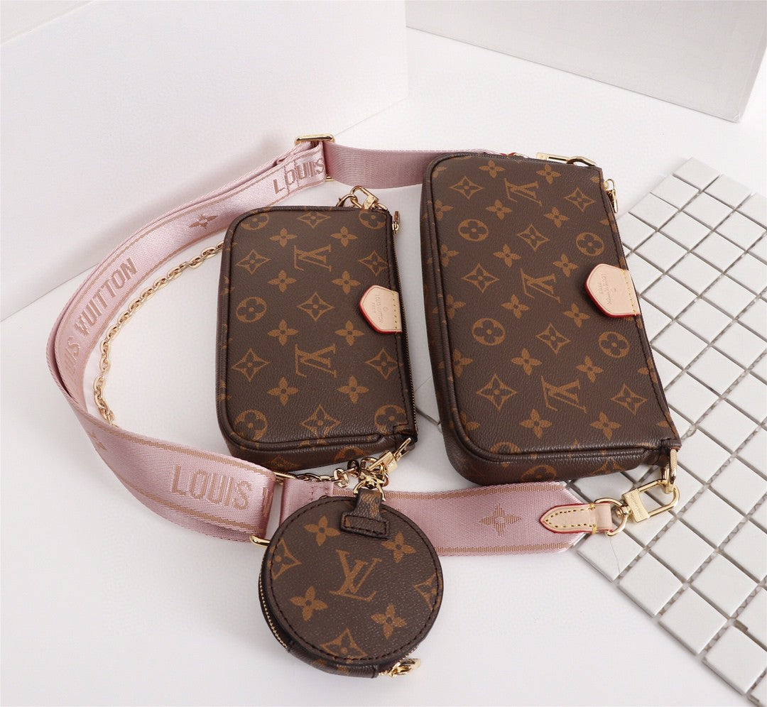Top Quality Multi Pochette Accessoires Monogram Canvas Fall/Winter Collection M44840, Rose Clair