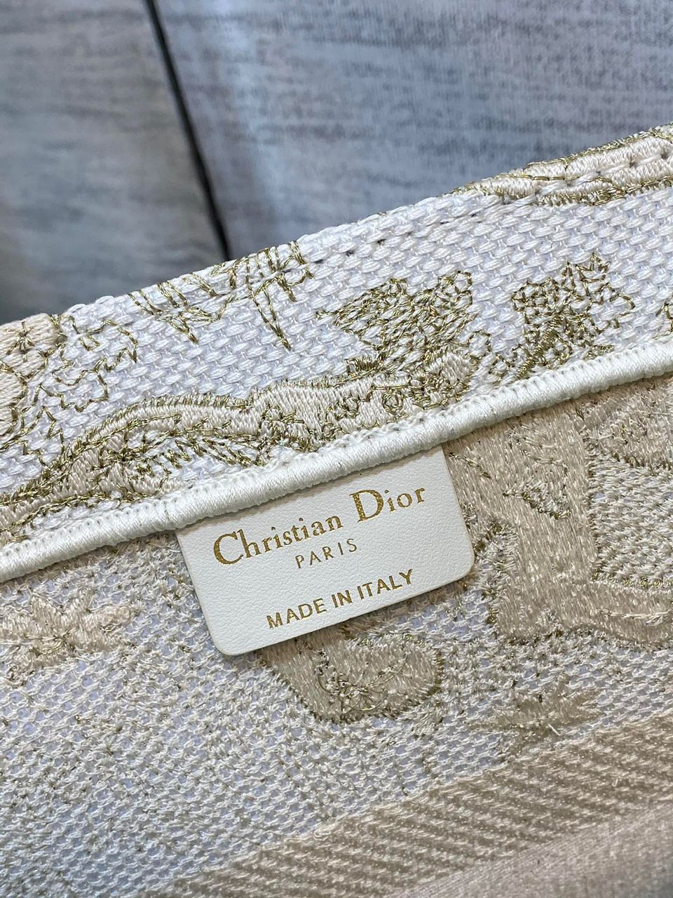 Top Quality MeTop Qualityum Book Tote Gold-Tone Toile de Jouy Embroidery, Gold, For Women Womens Handbags, 36cm CD M1296ZTQO_M01E