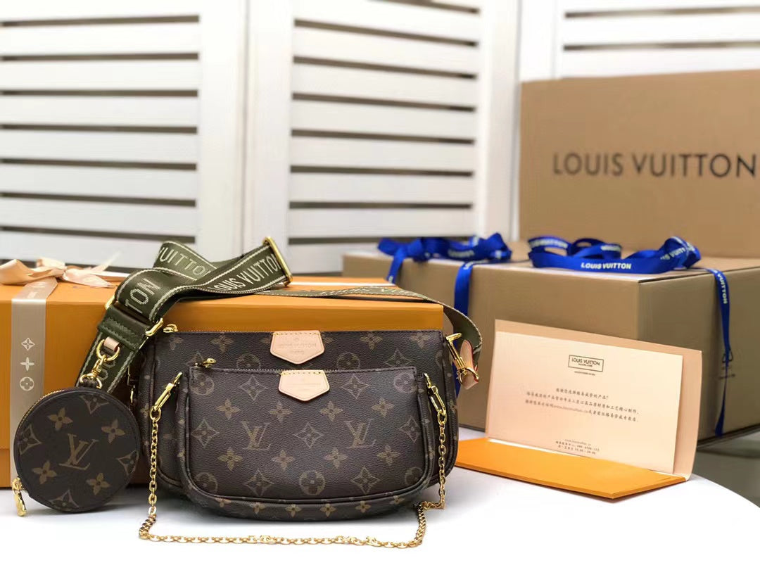 Top Quality Multi Pochette Accessoires Bags Monogram Canvas Fall/Winter Collection M44813, Kaki/Beige