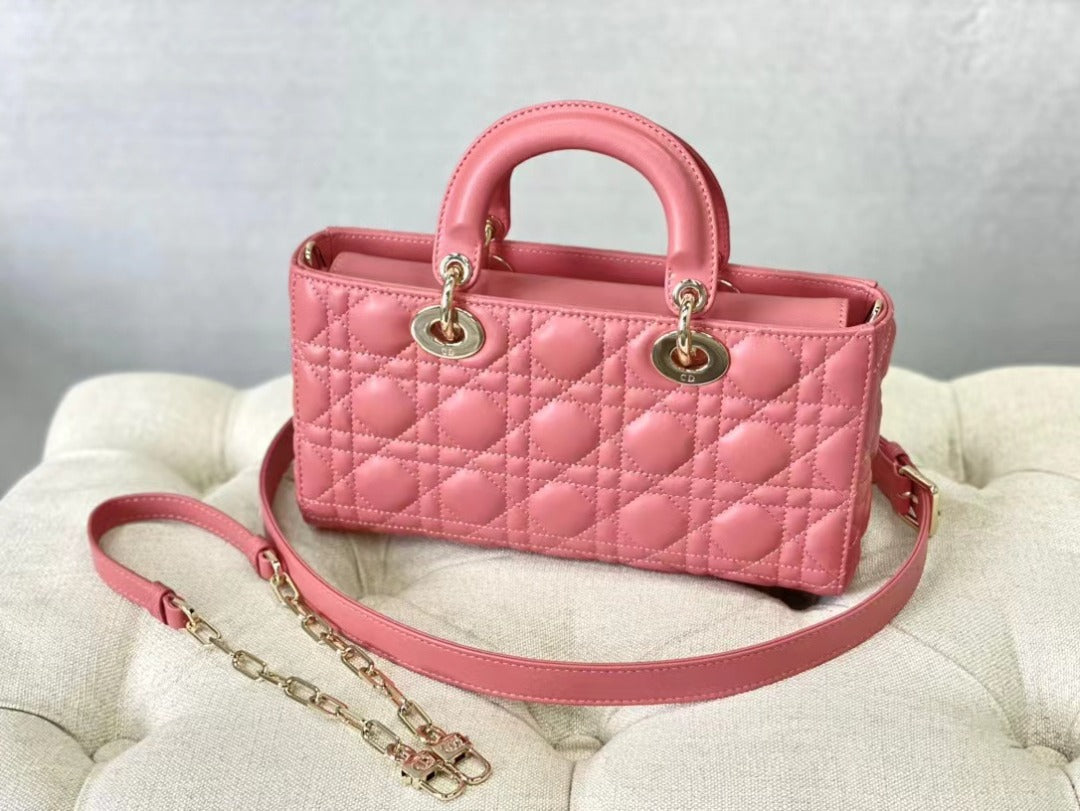 Top Quality Lady D-Joy Bag Pink Handbags, 26cm CD