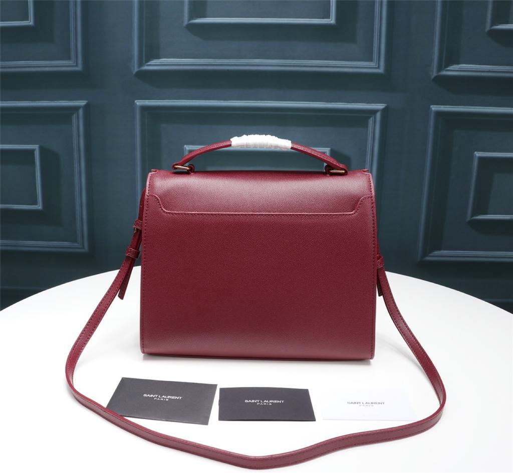 Top Quality Cassandra MeTop Qualityum Top Handle Bag In Grain De Poudre Embossed Rouge Legion For Women 9.6in/25cm 578000BOW0W6475
