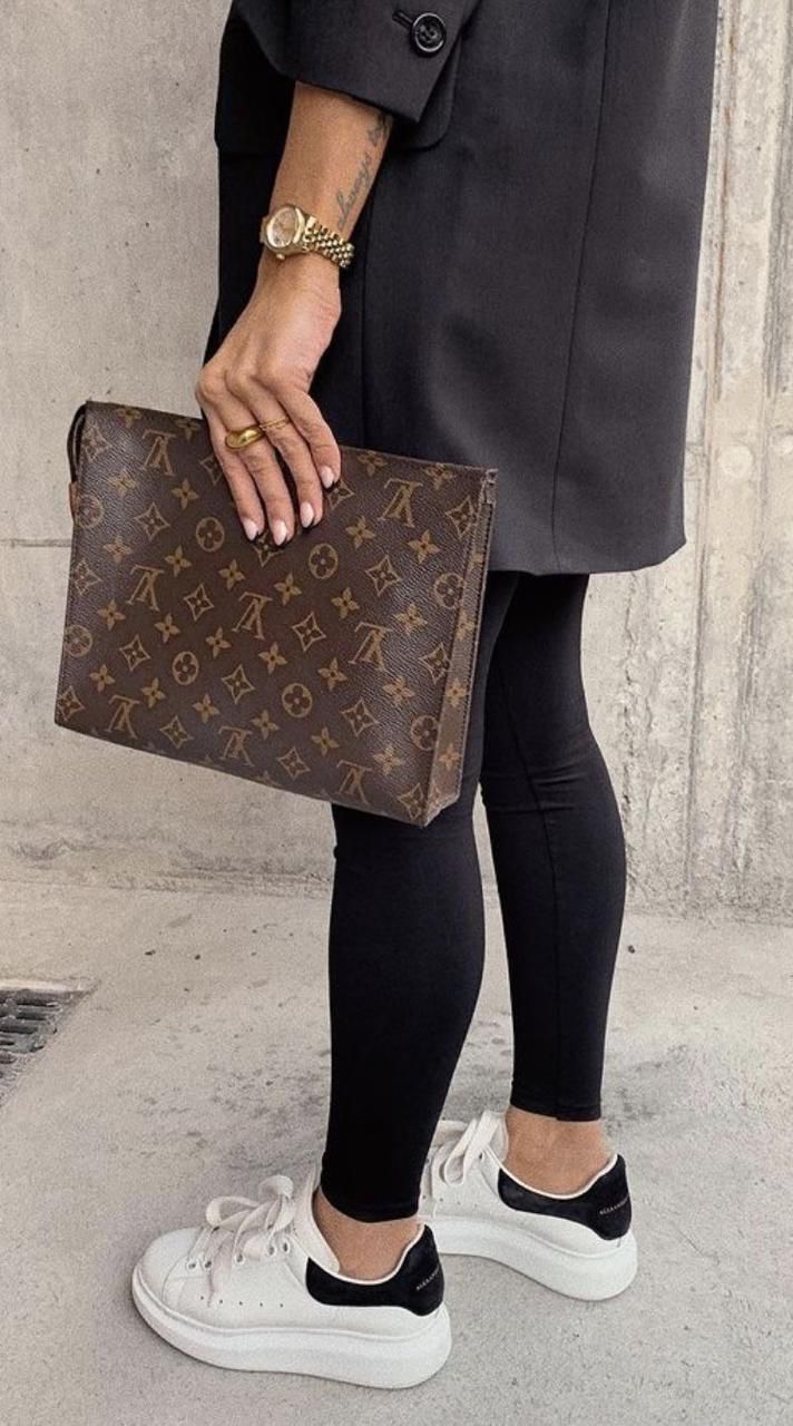 Louis Vuitton Crossbody Women Pouch – 2-Piece Set (Brown Checkbox)