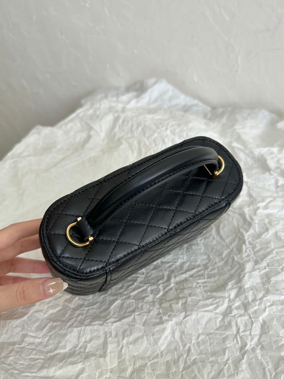 SAINT LAURENT Gaby Vanity leather shoulder bag gold hardware