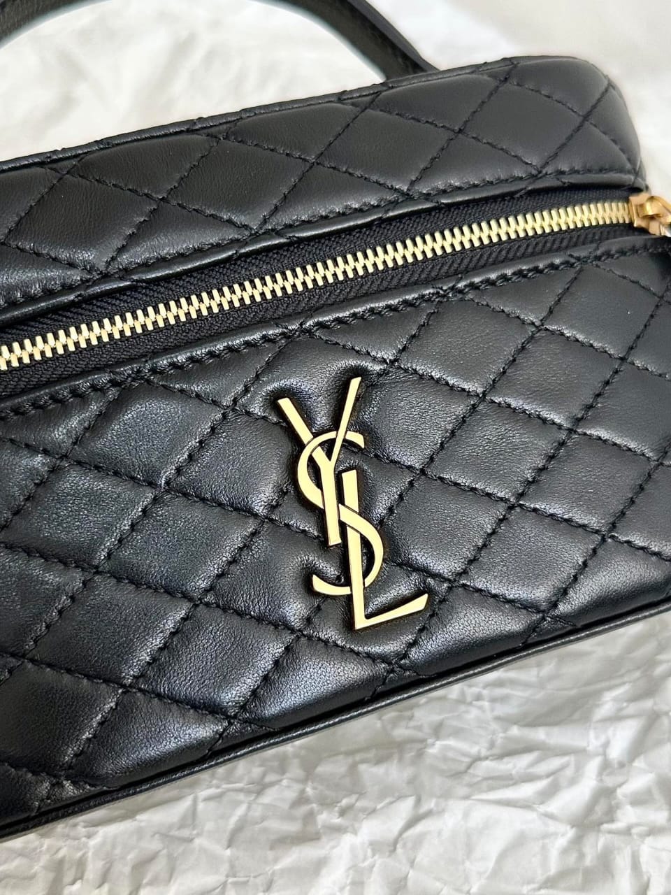 SAINT LAURENT Gaby Vanity leather shoulder bag gold hardware