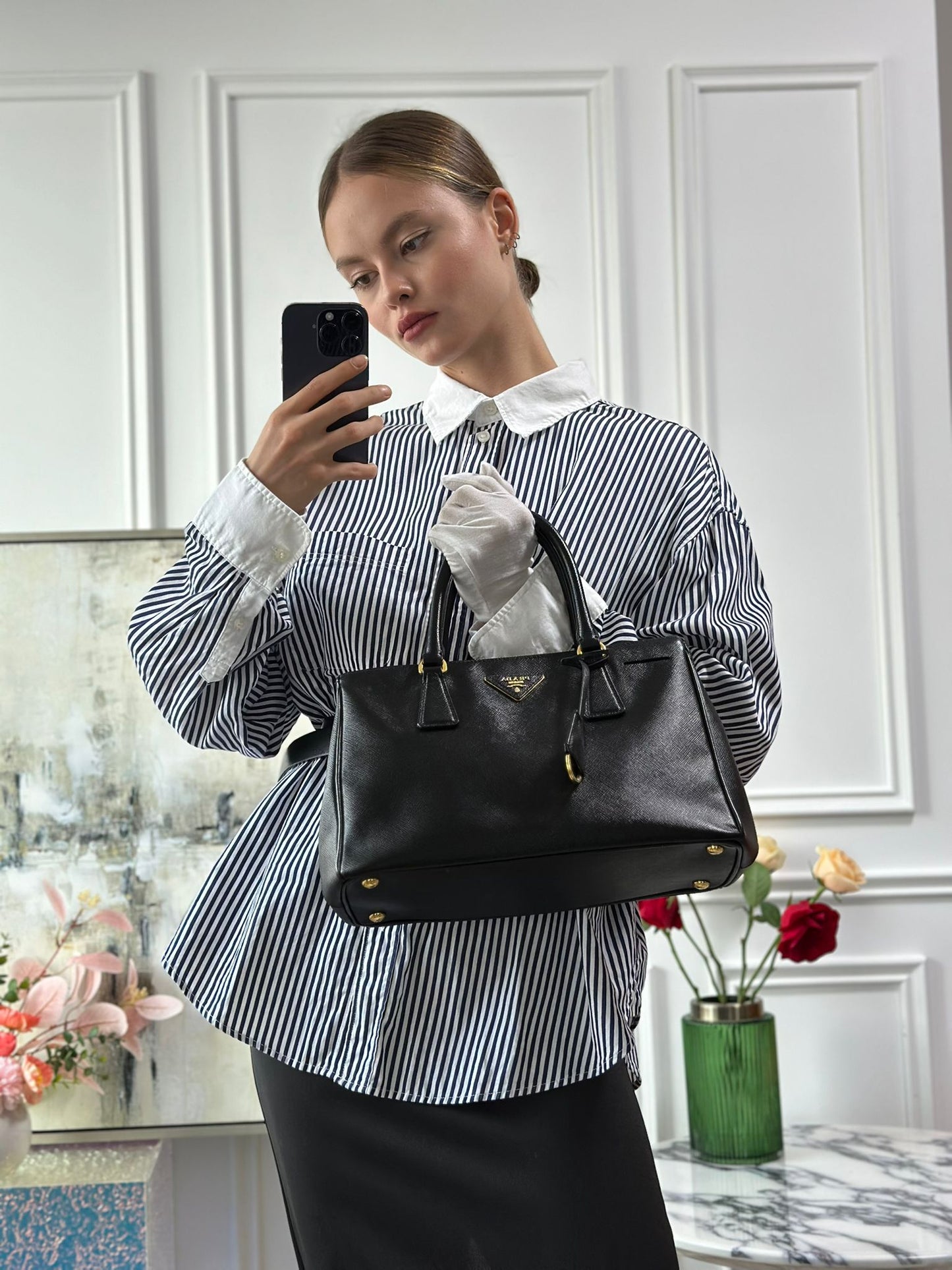 Prada Black Galleria Saffiano Leather Bag